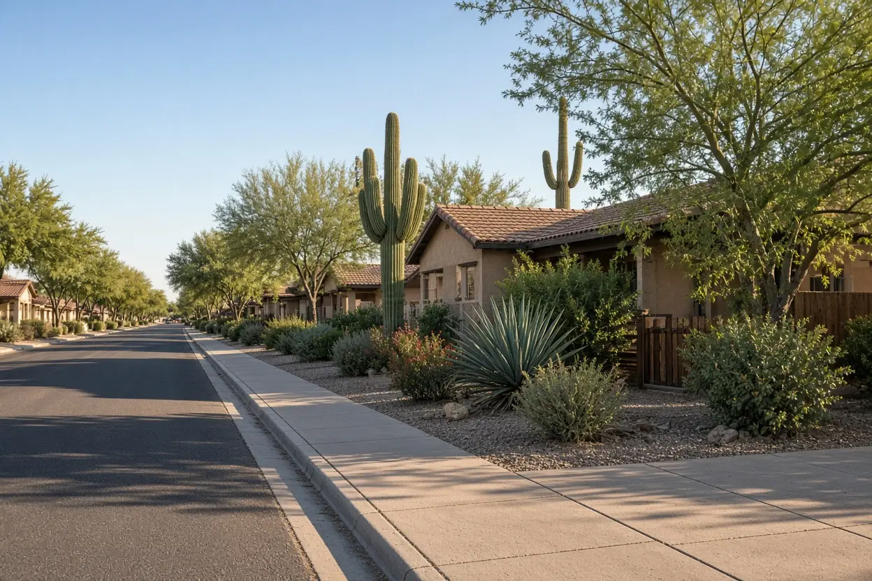 Clean livable Arizona street